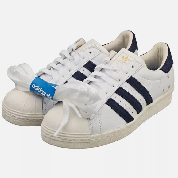 Adidas Pop Trading Co Superstar Herren White Navy Sneaker SIZE - 7.5M/8.5W - Picture 1 of 8